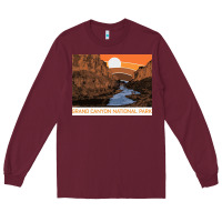 Burgundy vintage grand canyon national park retro colorado river 80s Long Sleeve Tee - linhVisuals