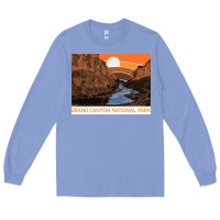 Colony Blue vintage grand canyon national park retro colorado river 80s Long Sleeve Tee - linhVisuals