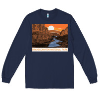 Navy vintage grand canyon national park retro colorado river 80s Long Sleeve Tee - linhVisuals