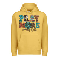 Antique Gold pray more worry less Premium Hoodie - Artiststas