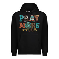 Black pray more worry less Premium Hoodie - Artiststas