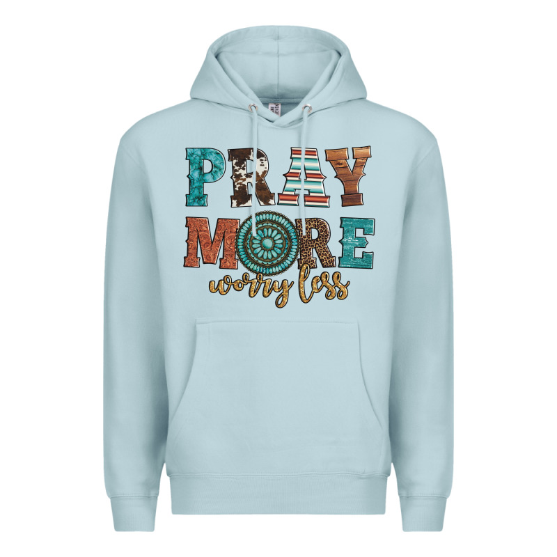 Pray More Worry Less Premium Hoodie by Artiststas | Teevron