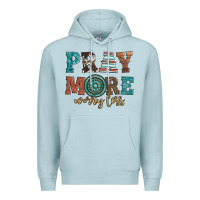 Blue Mist pray more worry less Premium Hoodie - Artiststas
