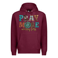 Burgundy pray more worry less Premium Hoodie - Artiststas