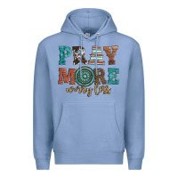 Colony Blue pray more worry less Premium Hoodie - Artiststas
