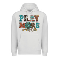 Dove Grey pray more worry less Premium Hoodie - Artiststas