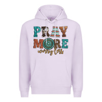 Lilac pray more worry less Premium Hoodie - Artiststas