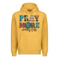 Mustard pray more worry less Premium Hoodie - Artiststas