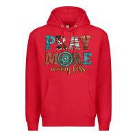 Red pray more worry less Premium Hoodie - Artiststas