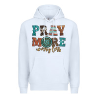 White pray more worry less Premium Hoodie - Artiststas