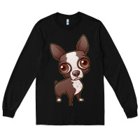 Black zippy the boston terrier Long Sleeve Tee - linhVisuals