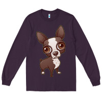 Plum zippy the boston terrier Long Sleeve Tee - linhVisuals