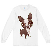 White zippy the boston terrier Long Sleeve Tee - linhVisuals