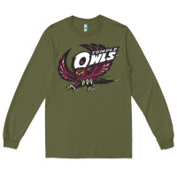 Army Green temple owls Long Sleeve Tee - linhVisuals