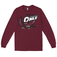 Burgundy temple owls Long Sleeve Tee - linhVisuals