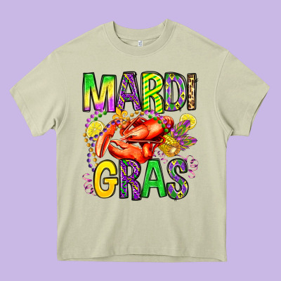 Mardi Gras Crawfish Olivia Heavy Core Tee Designed By Oliviacreatesart