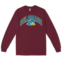 Burgundy delaware sportss Long Sleeve Tee - linhVisuals