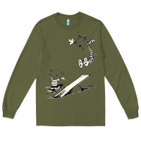 Army Green hobbes Long Sleeve Tee - linhVisuals