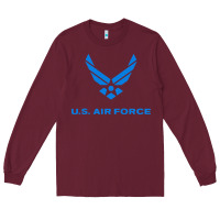 Burgundy us force usaf distressed Long Sleeve Tee - linhVisuals