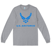 Heather Grey us force usaf distressed Long Sleeve Tee - linhVisuals