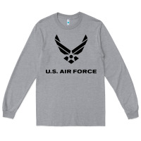 Heather Grey us air force usaf distressed Long Sleeve Tee - linhVisuals