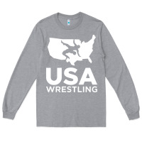 Heather Grey usa fight Long Sleeve Tee - linhVisuals