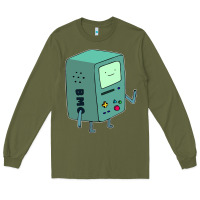 Army Green Bmo Adventure Time Long Sleeve Tee - linhVisuals