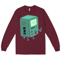 Burgundy Bmo Adventure Time Long Sleeve Tee - linhVisuals