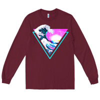 Burgundy vaporwave aesthetic Long Sleeve Tee - linhVisuals