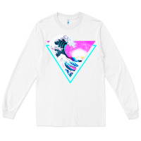 White vaporwave aesthetic Long Sleeve Tee - linhVisuals
