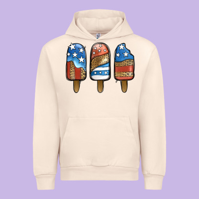 Patriotic Leopard Popsicles Urban Hoodie Designed By Jasminsmagicworld