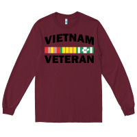 Burgundy vietnam veteran flag Long Sleeve Tee - linhVisuals