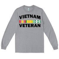 Heather Grey vietnam veteran flag Long Sleeve Tee - linhVisuals