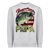 Heather Grey reel cool papa fishing Heavyweight Sweatshirt - Jasminsmagicworld