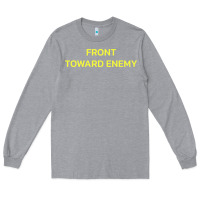 Heather Grey FRONT TOWARD ENEMY Long Sleeve Tee - linhVisuals