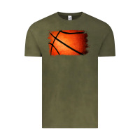 Vintage Olive Basketball Brushstroke Vintage Tee - RanaPortraitStore
