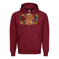 Burgundy toy poodle christmas joy Zipper Hoodie - RanaPortraitStore
