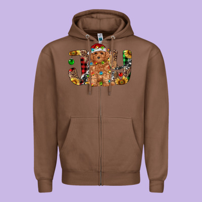 Toy Poodle Christmas Joy Zipper Hoodie Designed By Ranaportraitstore