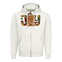 Oatmeal Heather toy poodle christmas joy Zipper Hoodie - RanaPortraitStore