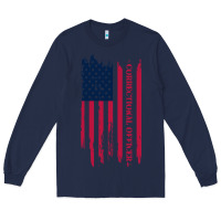 Navy correctional officer shirts   correctional prison officer thin silver Long Sleeve Tee - linhVisuals
