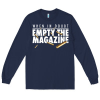Navy when in doubt empty the magazine Long Sleeve Tee - linhVisuals