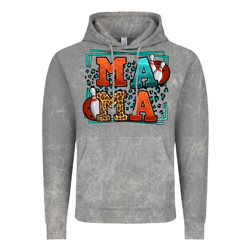 Bowling Mama Leopard Frame Mother's Day Vintage Hoodie by LillyAllenDesigns | Teevron