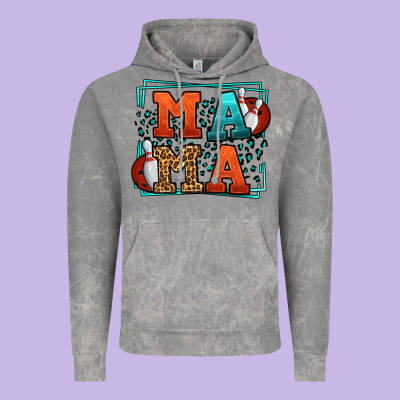 Bowling Mama Leopard Frame Mother's Day Vintage Hoodie Designed By Lillyallendesigns