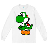 White Yoshi Green Long Sleeve Tee - linhVisuals