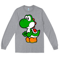 Heather Grey Yoshi Green Long Sleeve Tee - linhVisuals