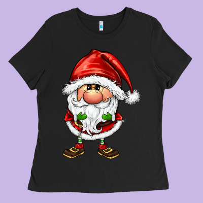 Santa Gnomes Ladies Tee Designed By Fadigitalartstudio
