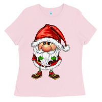 Bubblegum Pink santa gnomes Ladies Tee - FaDigitalArtStudio