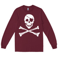Burgundy skull crossbones Long Sleeve Tee - linhVisuals