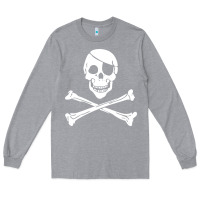 Heather Grey skull crossbones Long Sleeve Tee - linhVisuals