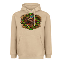 Mushroom Western Christmas Rodeo Distressed Heavyweight Hoodie - RanaPortraitStore